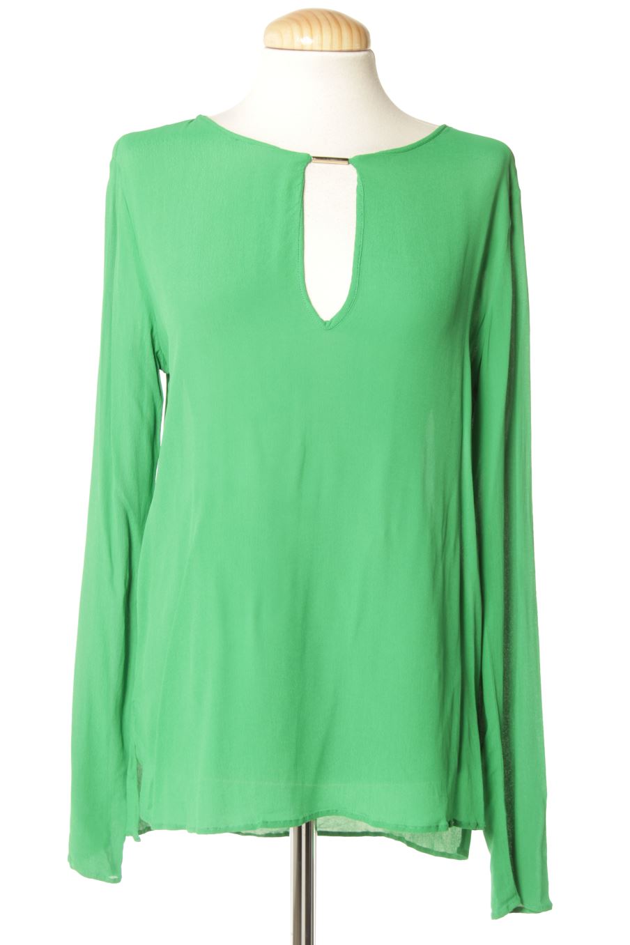 Blouse à manches longues Zara de la taille S, de couleur vert
