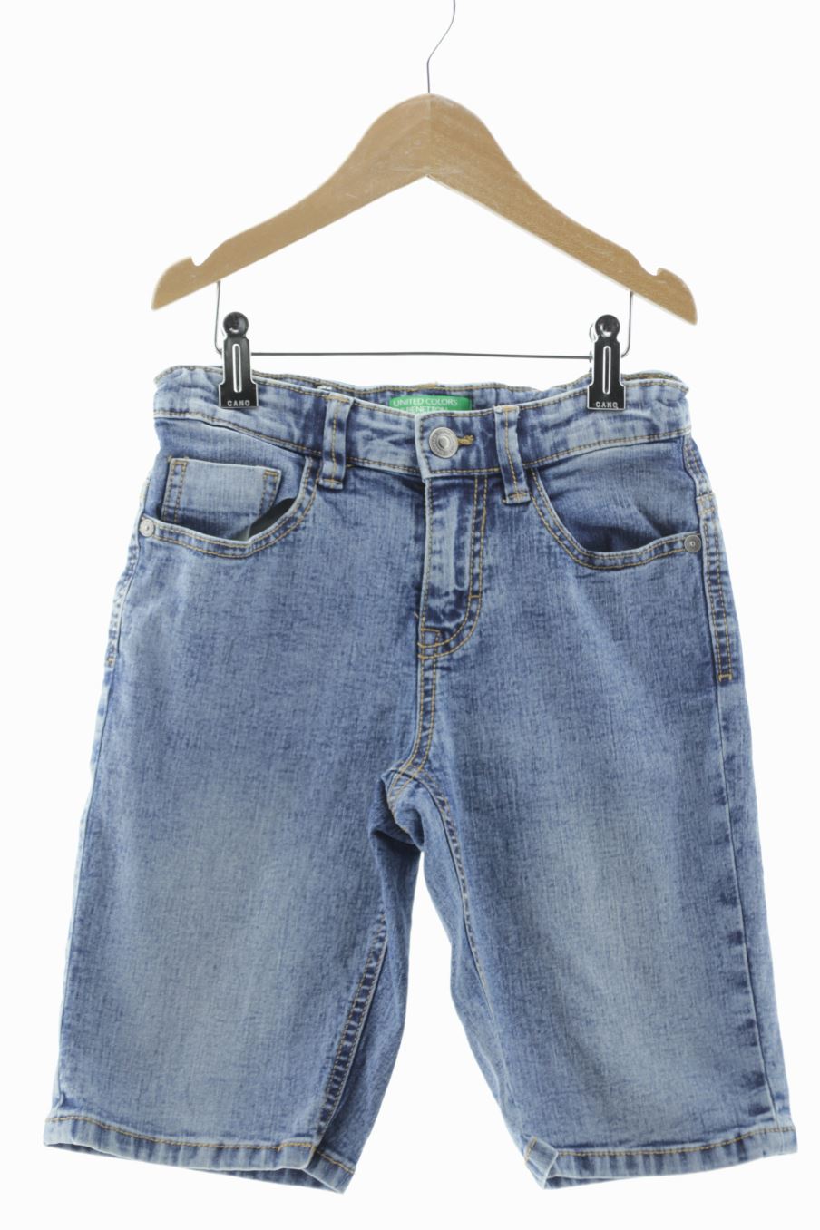 Vaquero corto de Benetton de la talla 7 años de denim de segunda mano