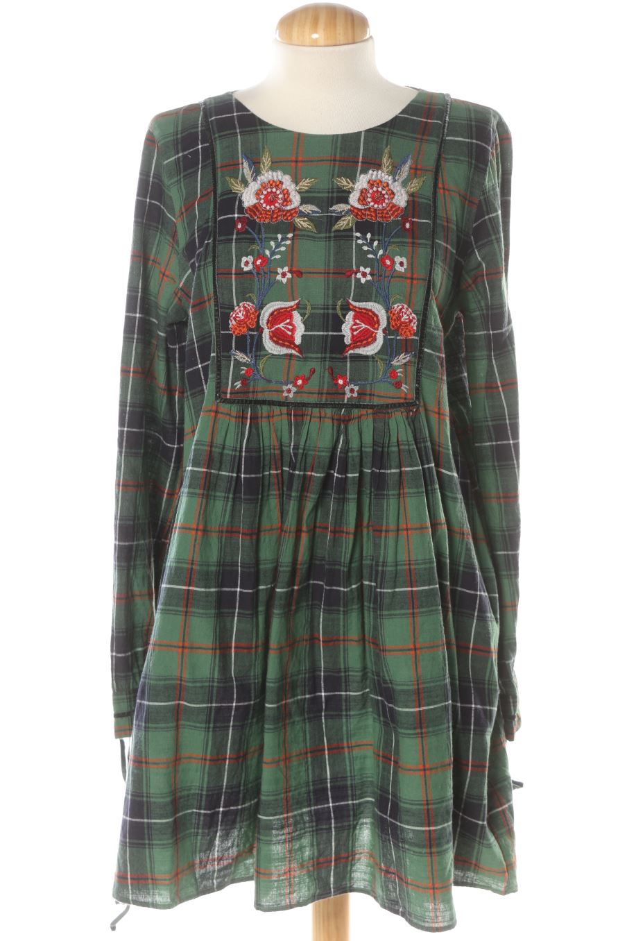 Robe casual Trafaluc de la taille L, de couleur carreaux