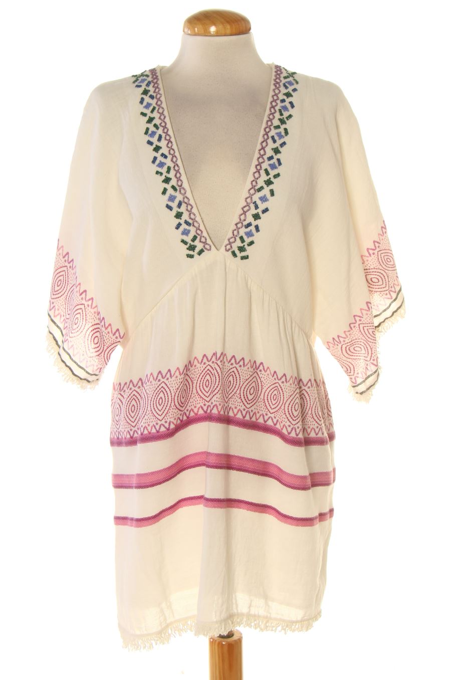 Vestido casual de Zara de la talla XS, de color blanco