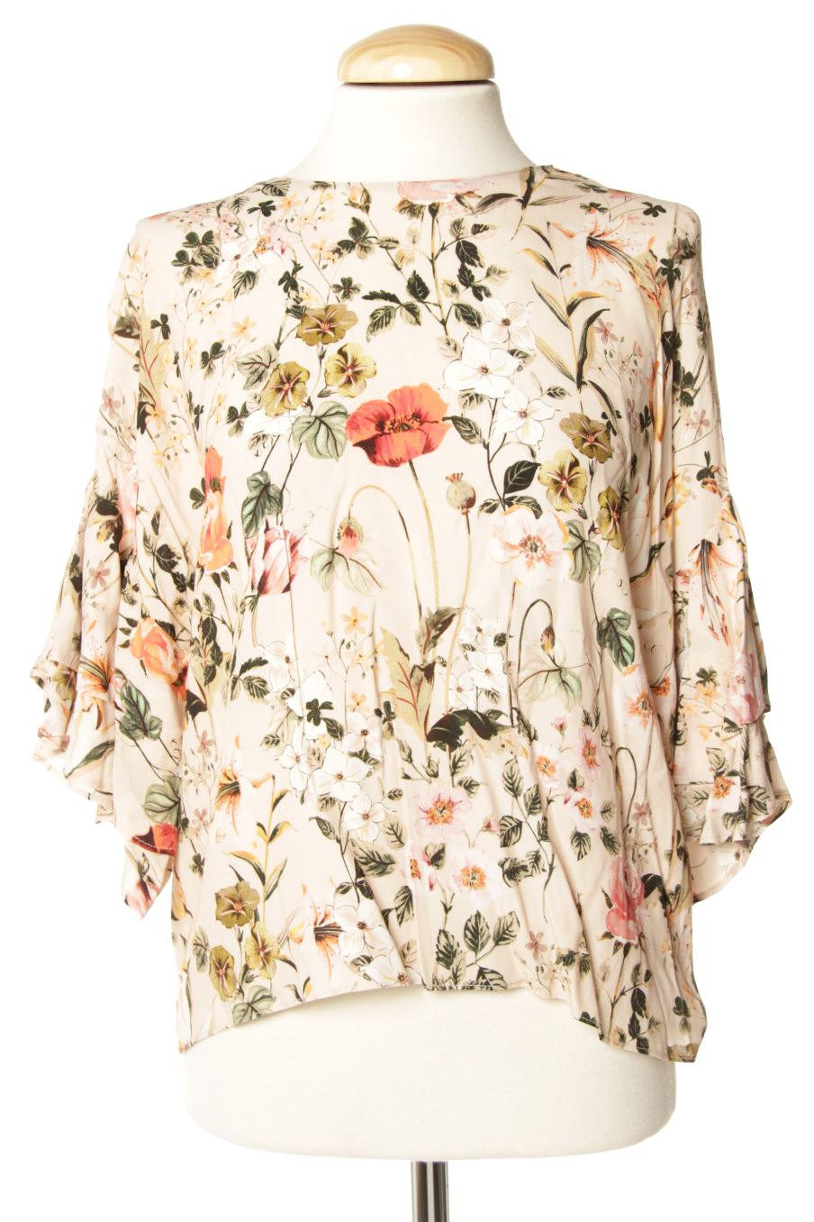 Blusa de manga corta de Zara de la talla XS, de color flores