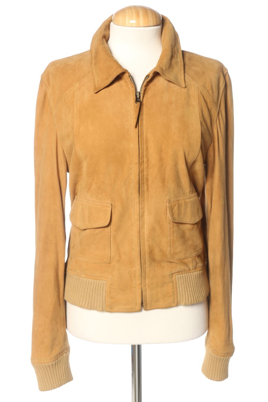 Blouson Massimo Dutti de la taille S, de couleur marron de cuir et daim