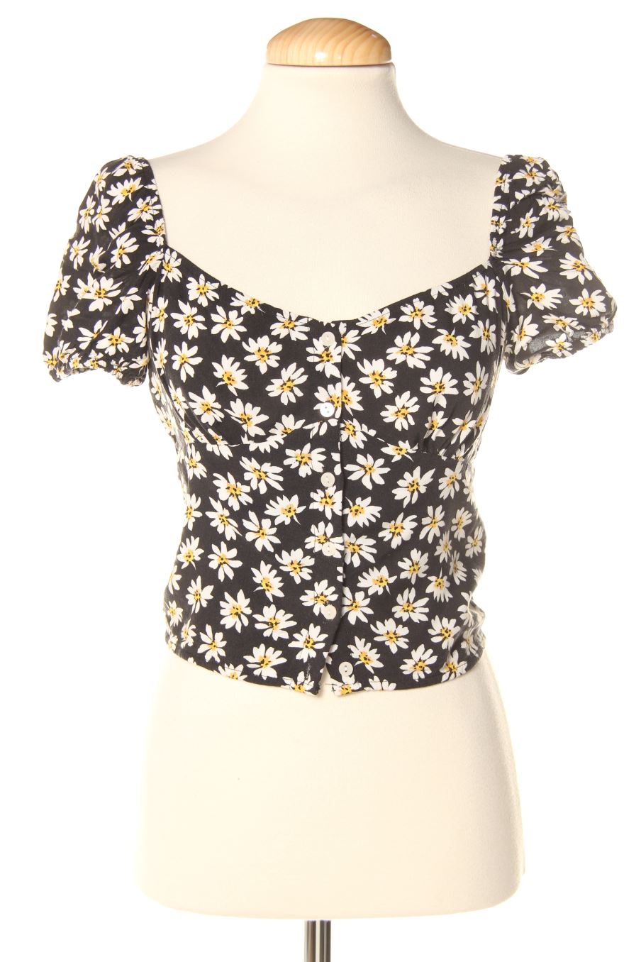 Blouse à manches courtes Bershka de la taille S, de couleur fleurs