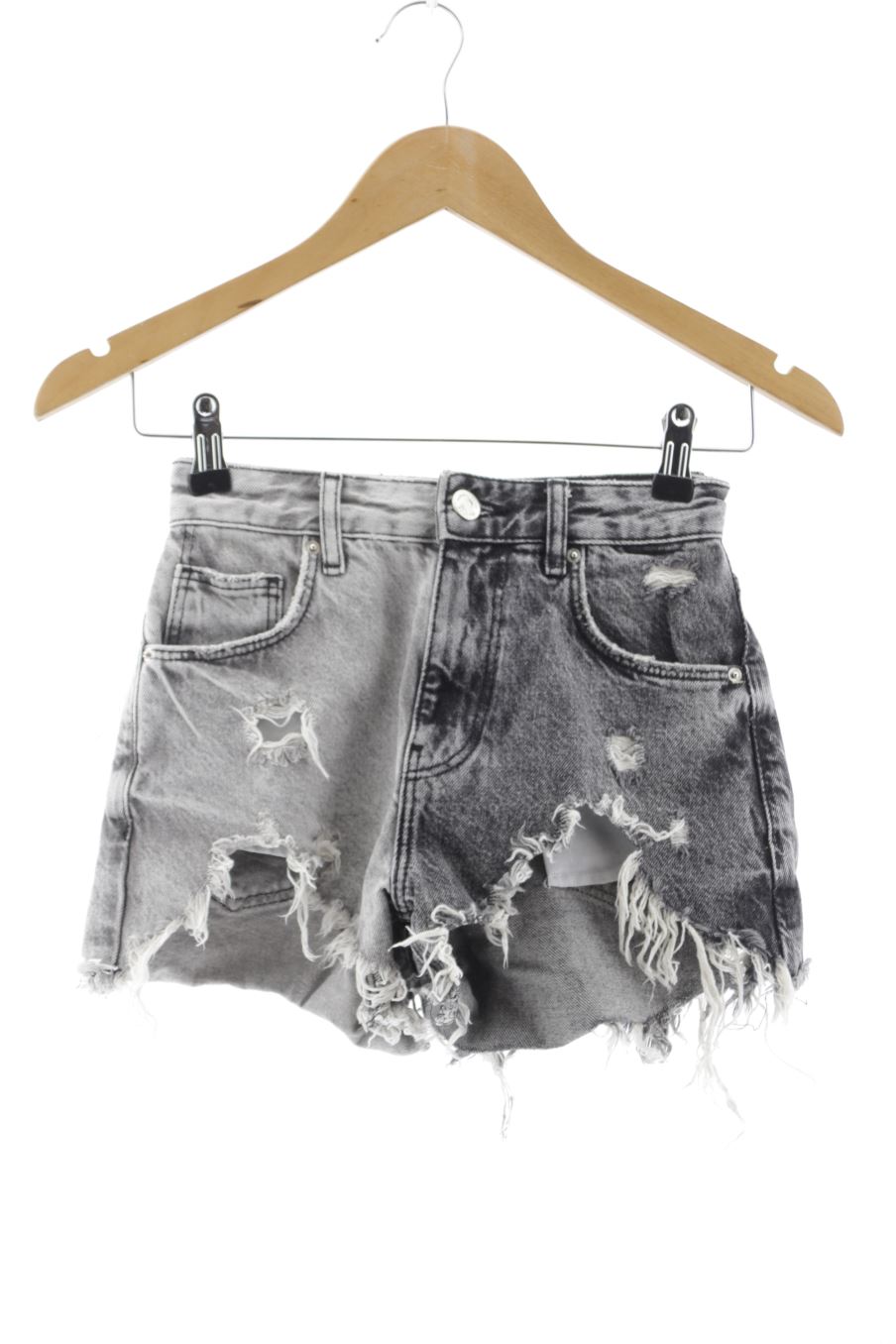Shorts Bershka de la taille XS, de couleur gris de denim