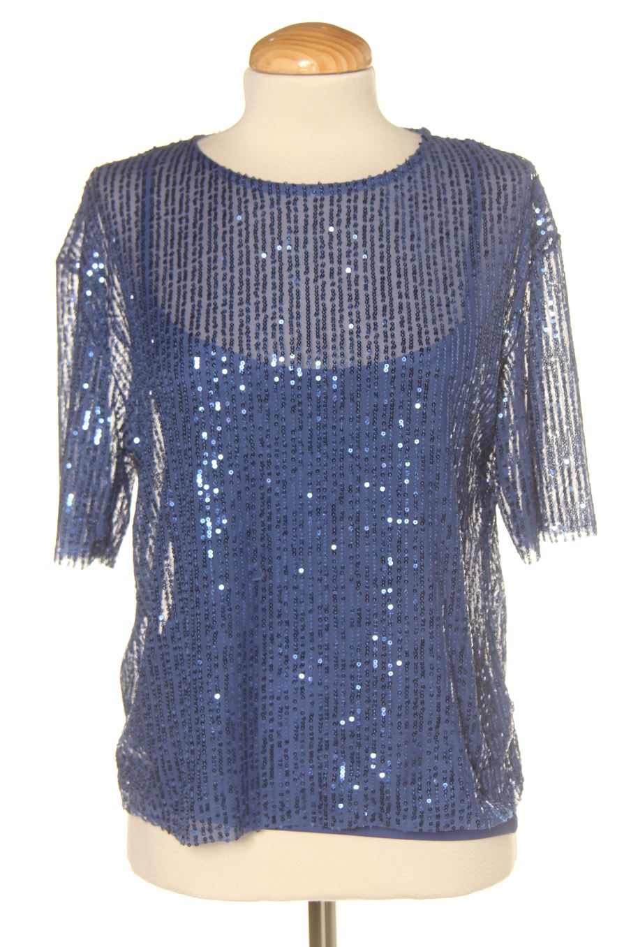 Blouse à manches courtes C&A de la taille XS, de couleur bleu