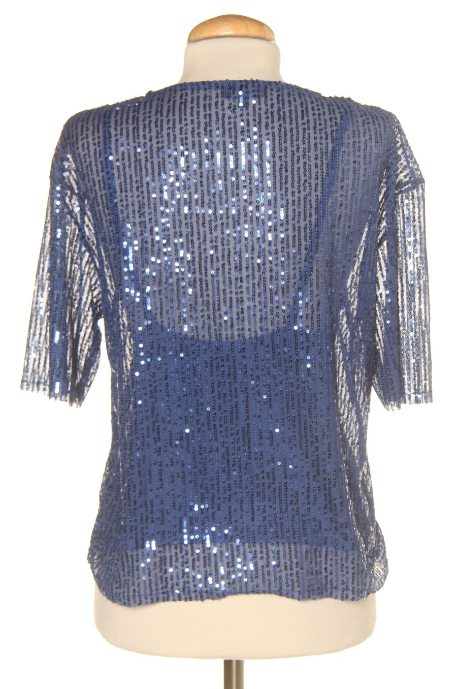 Blouse à manches courtes C&A de la taille XS, de couleur bleu