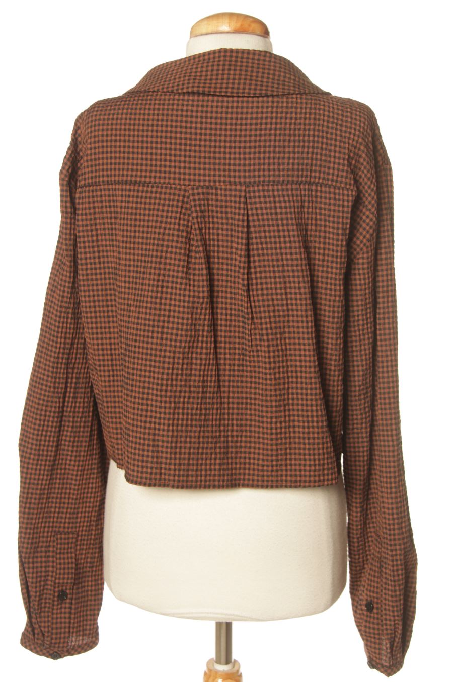 Blouse à manches longues Zara de la taille XL, de couleur carreaux