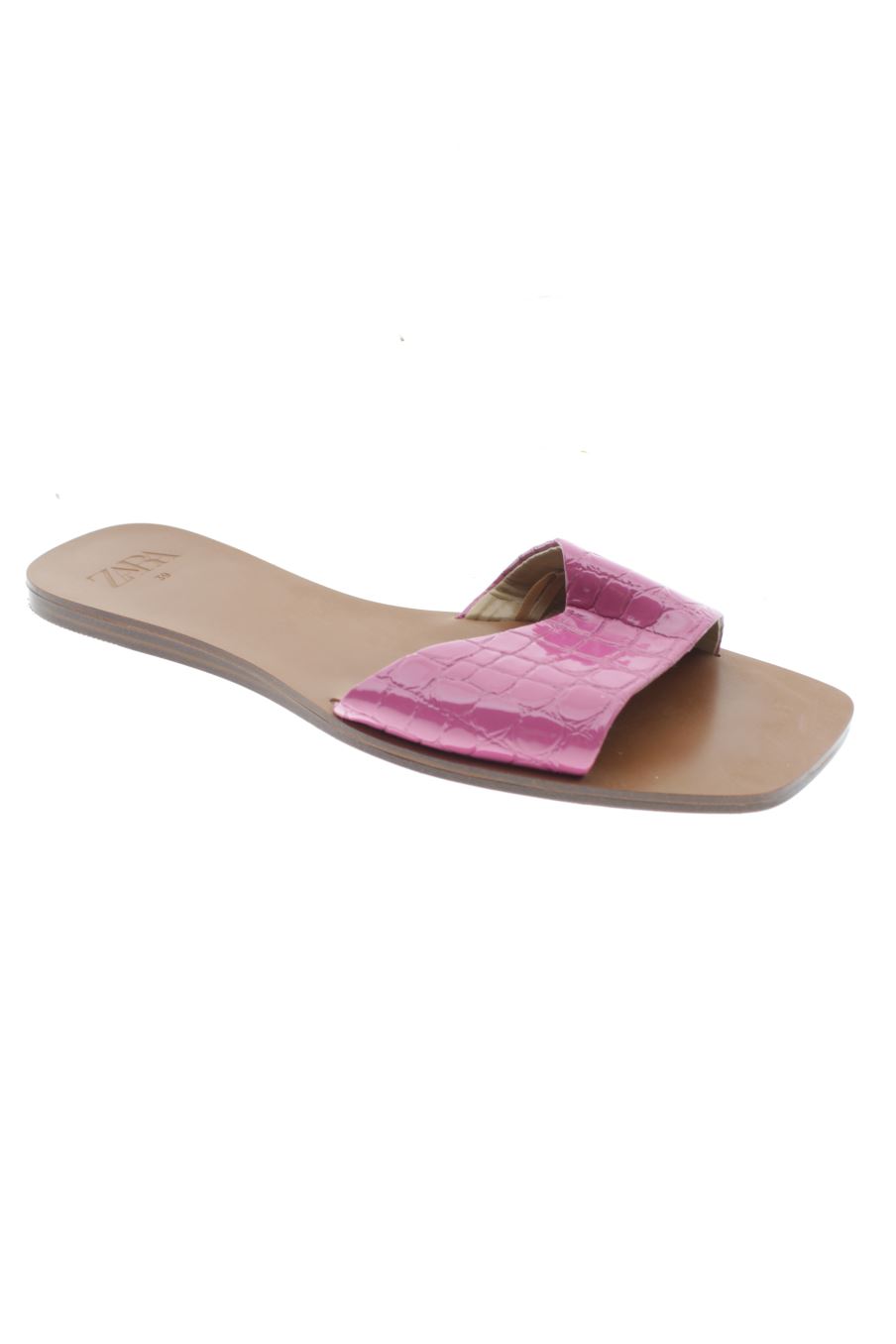 Sandalias planas de Zara de la talla 39, de color rosa de