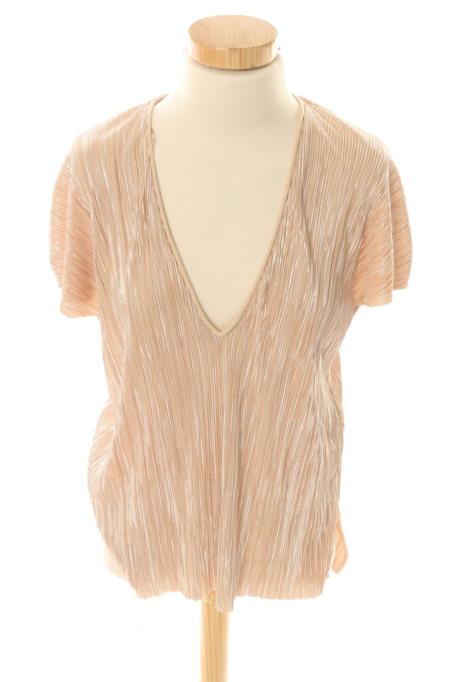 T-shirt Zara Bleu Clair à Manches Volantées – Taille M, Coton, Neuf Avec étiquettes