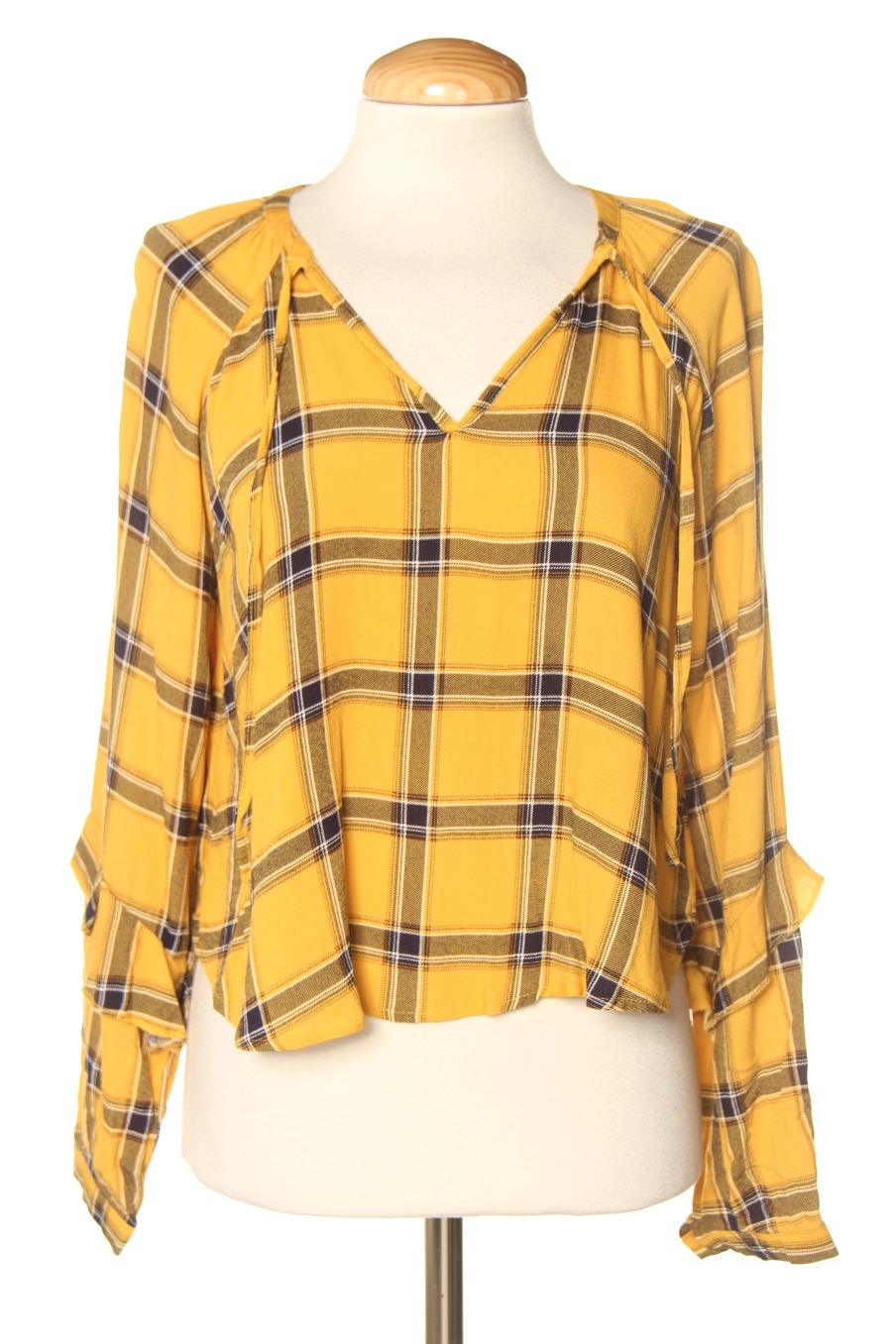 Blusa de manga larga de Bershka de la talla S, de color cuadros