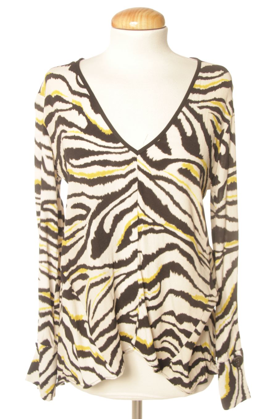 Blouse à manches longues Zara de la taille XS, de couleur animal print