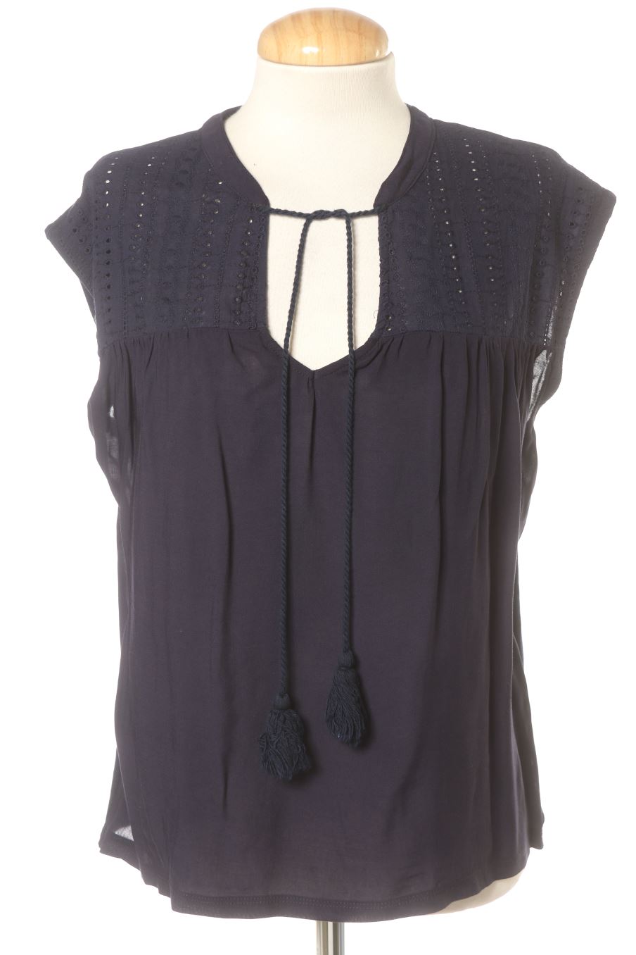 Blouse à manches courtes Springfield de la taille M, de couleur bleu marine