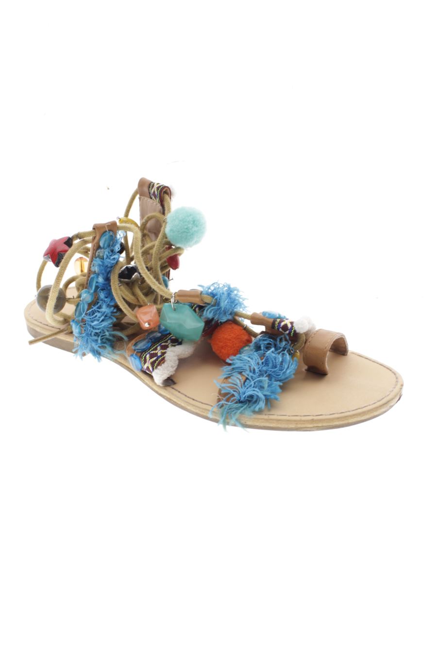 Sandalias planas de H&D de la talla 37, de color estampado de