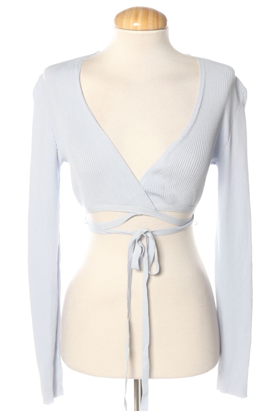 Blouse à manches longues Bershka de la taille S, de couleur bleu