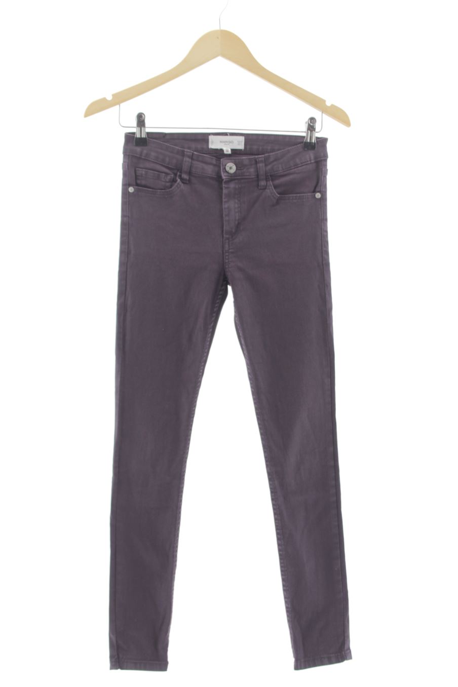 Pantalón de Mango de la talla 34, de color morado de ropa vaquera