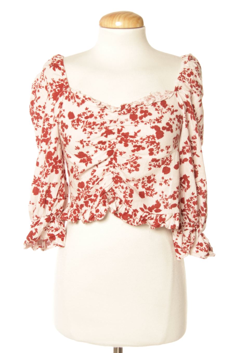 Blusa de manga corta de Zara de la talla XS, de color flores