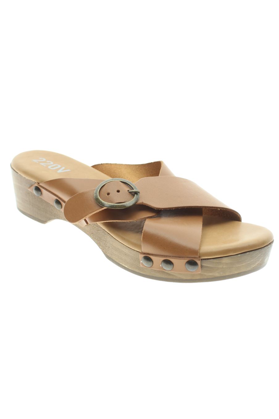 Sandalias tacon de 220V de la talla 39, de color marrón de