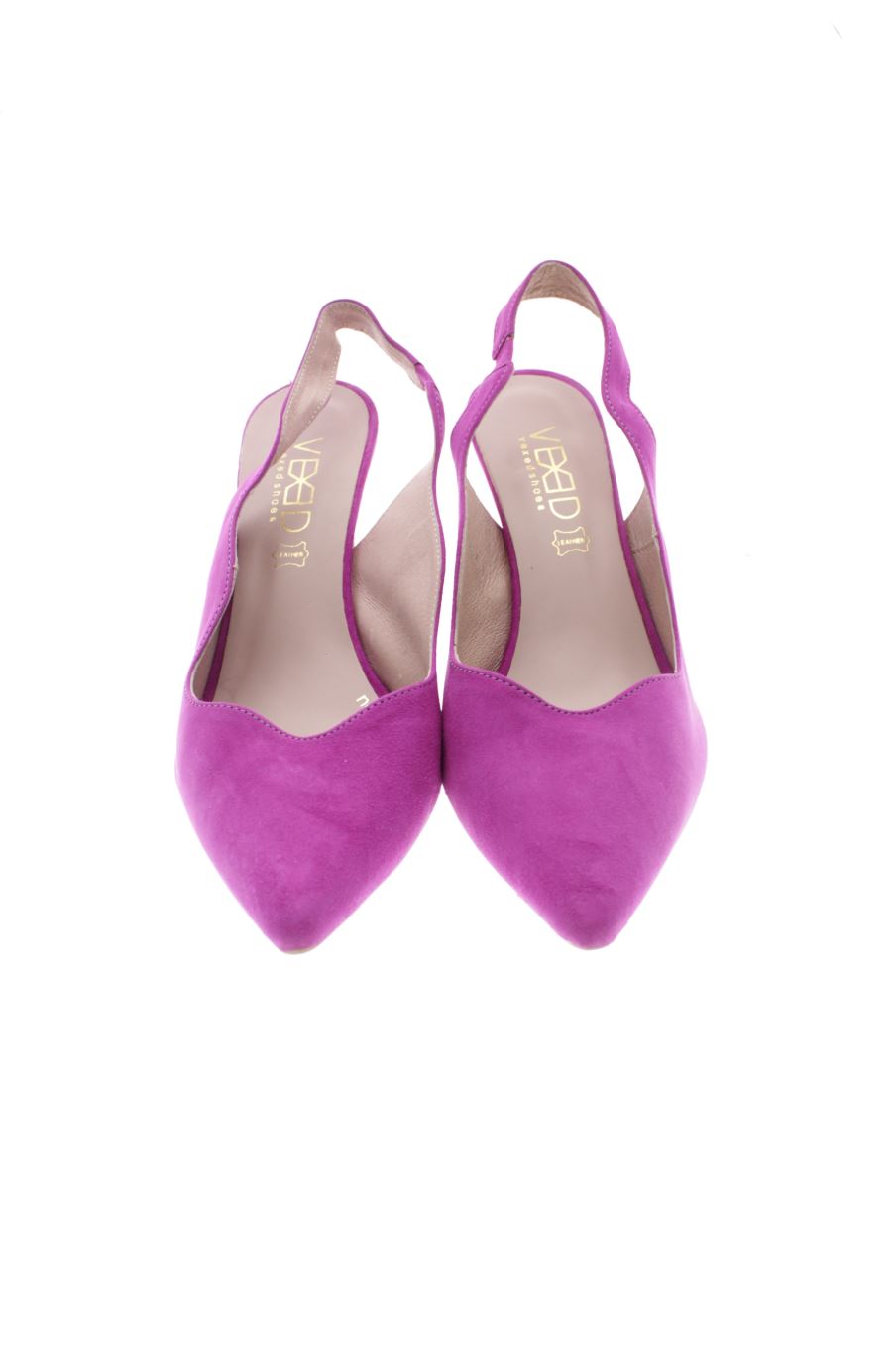 Sandalias tacon de vexed de la talla 38, de color morado de