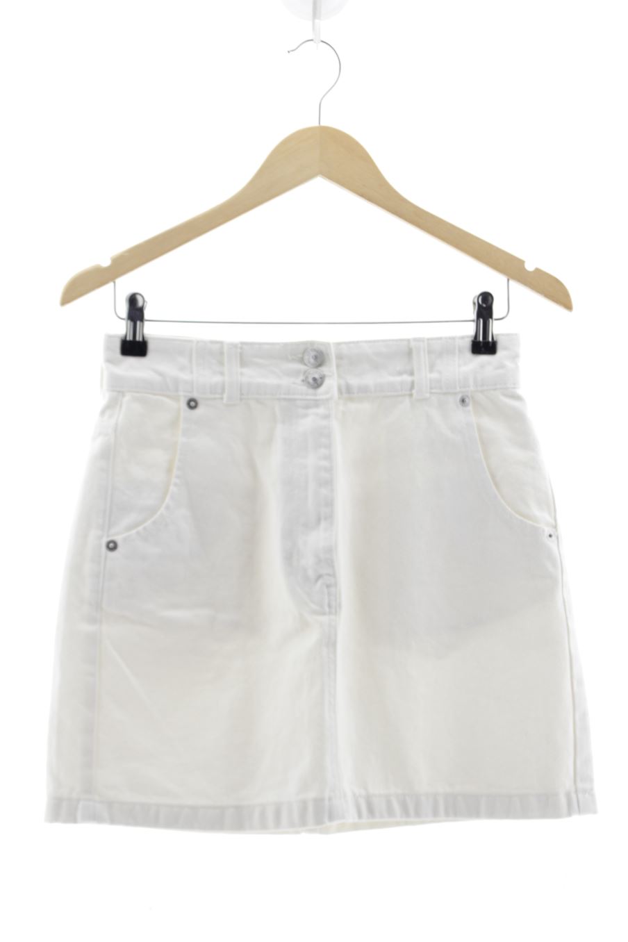 Jupe Mango de la taille S, de couleur blanc de denim