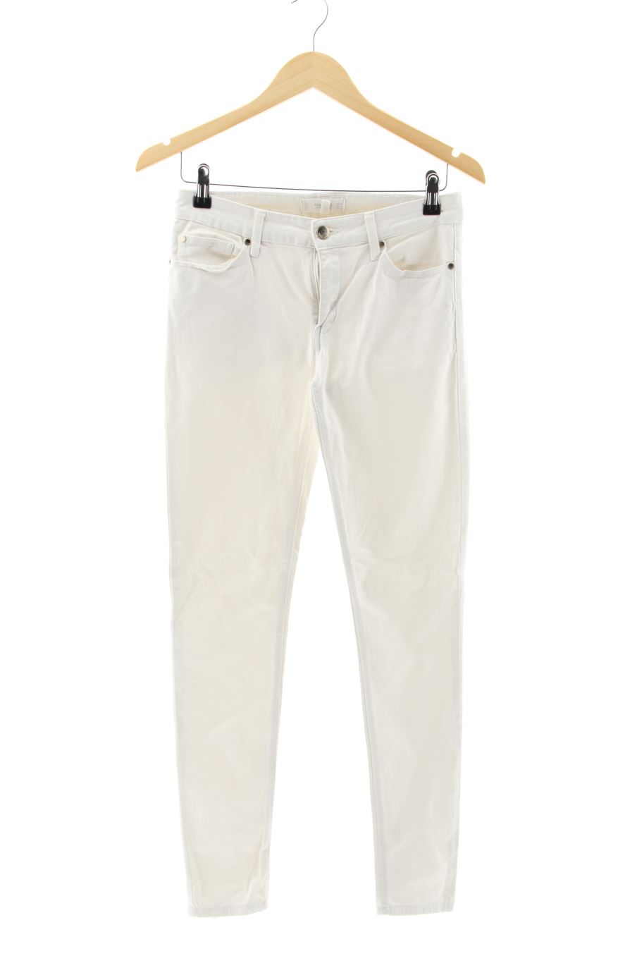Vaquero de Mango de la talla 36, de color blanco de ropa vaquera