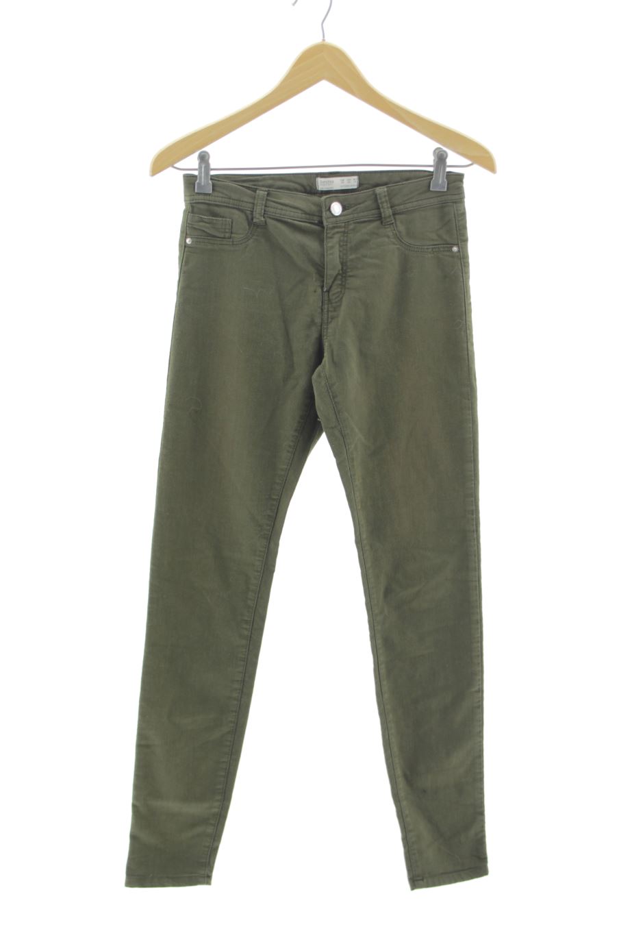 Vaquero de Bershka de la talla 38, de color verde de ropa vaquera