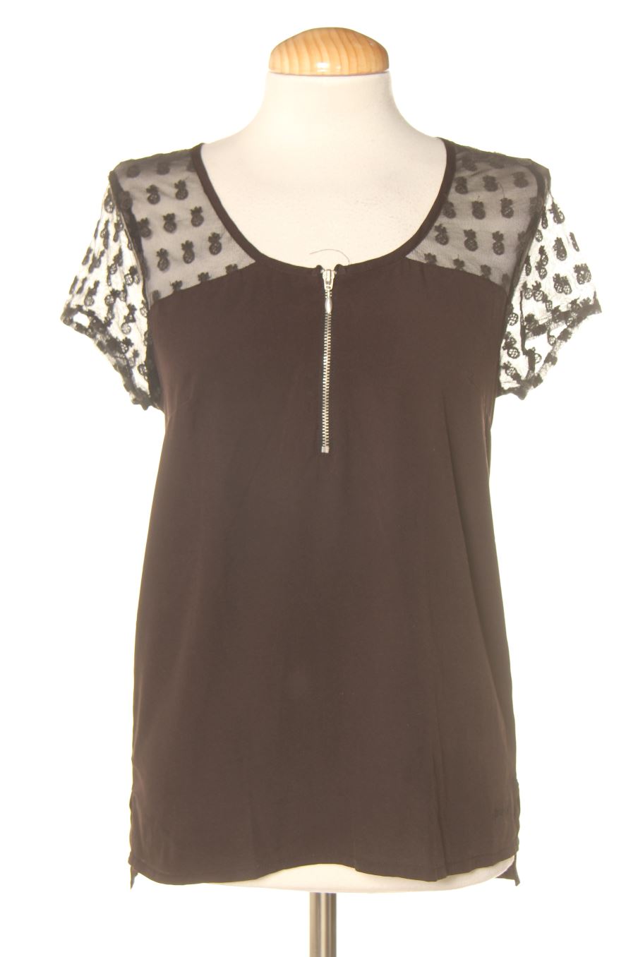 Blouse à manches courtes School Rag de la taille S, de couleur noir