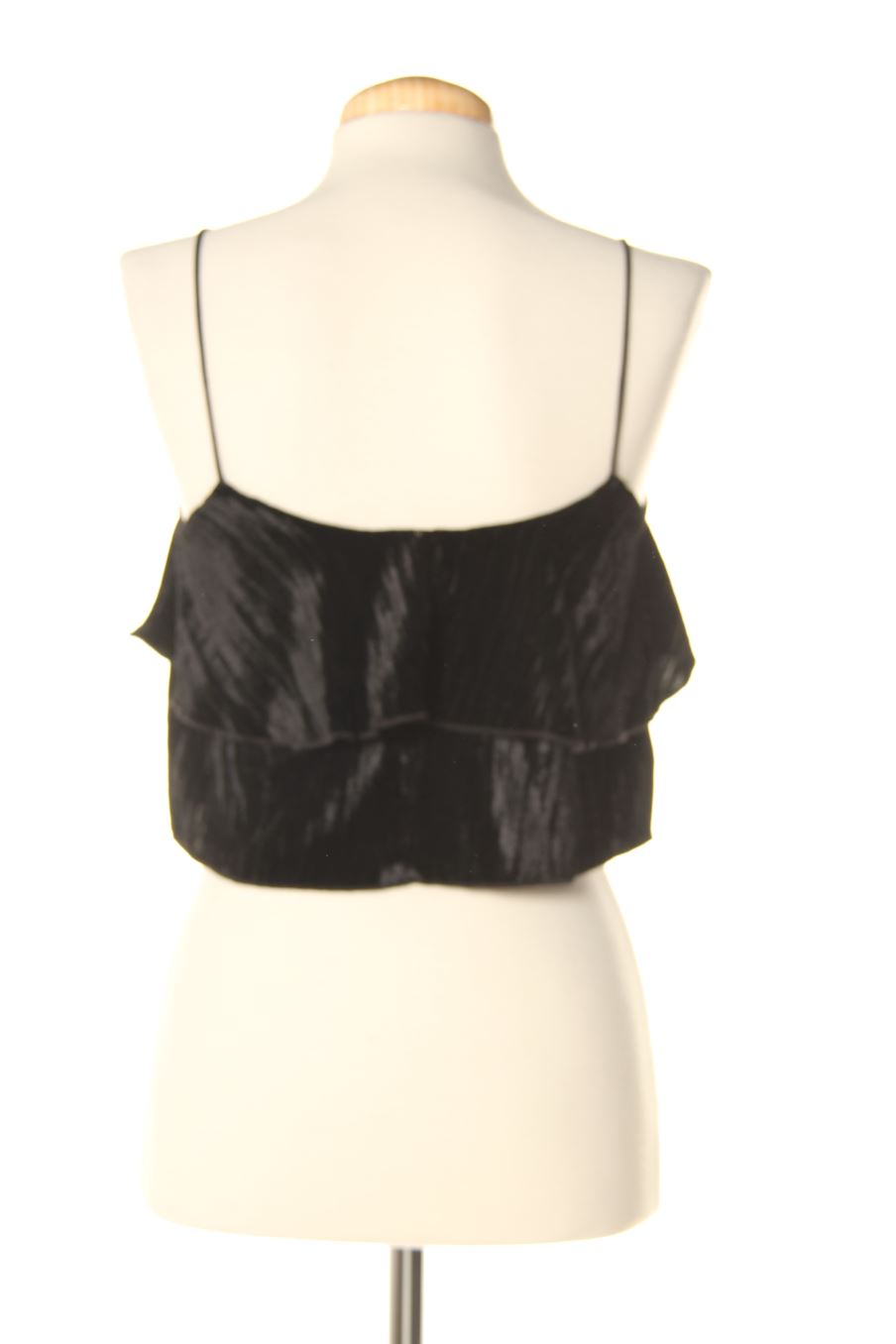 Top de Zara de la talla S, de color negro de terciopelo