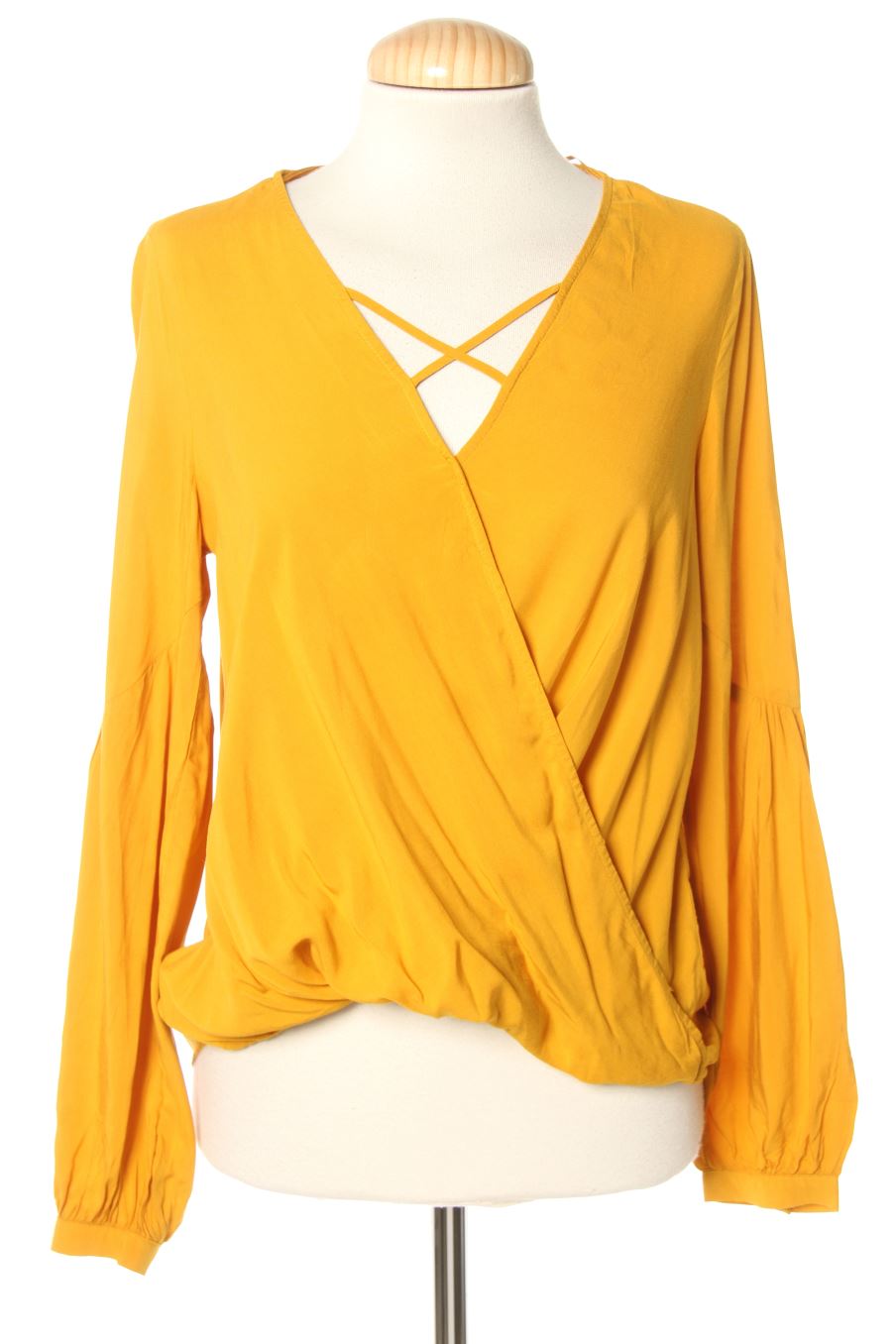 Blusa de manga larga de Bershka de la talla XS, de color mostaza