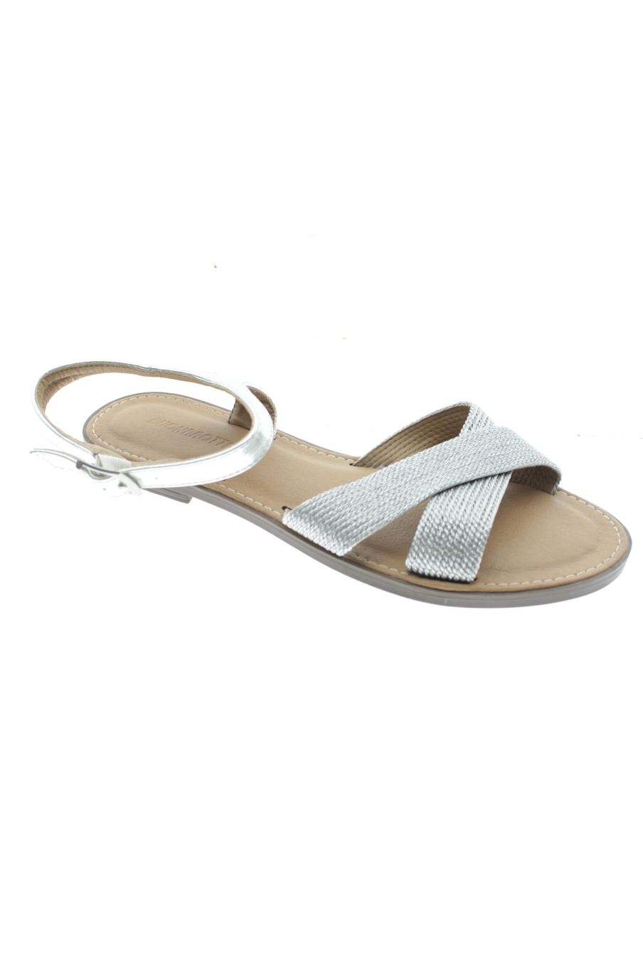 Sandalias planas de Buonarotti de la talla 38, de color plateado de