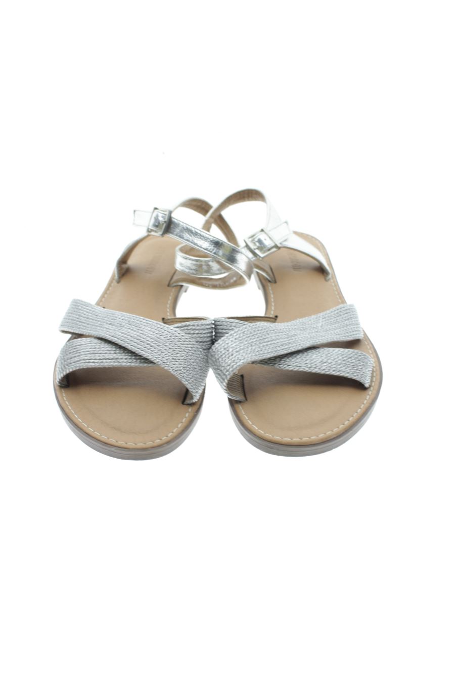 Sandalias planas de Buonarotti de la talla 38, de color plateado de