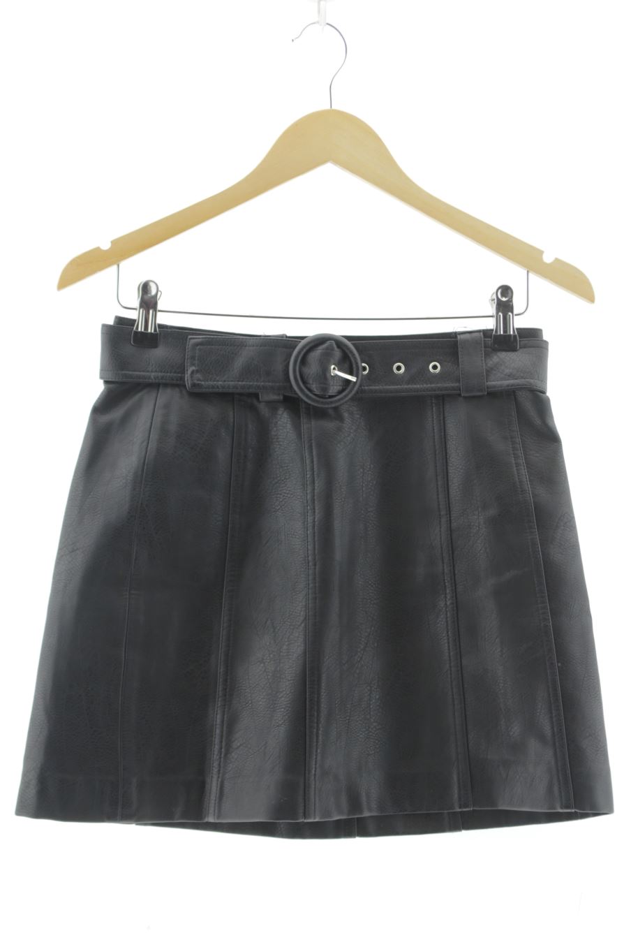 Jupe Stradivarius de la taille 36 de couleur noir de synthetique