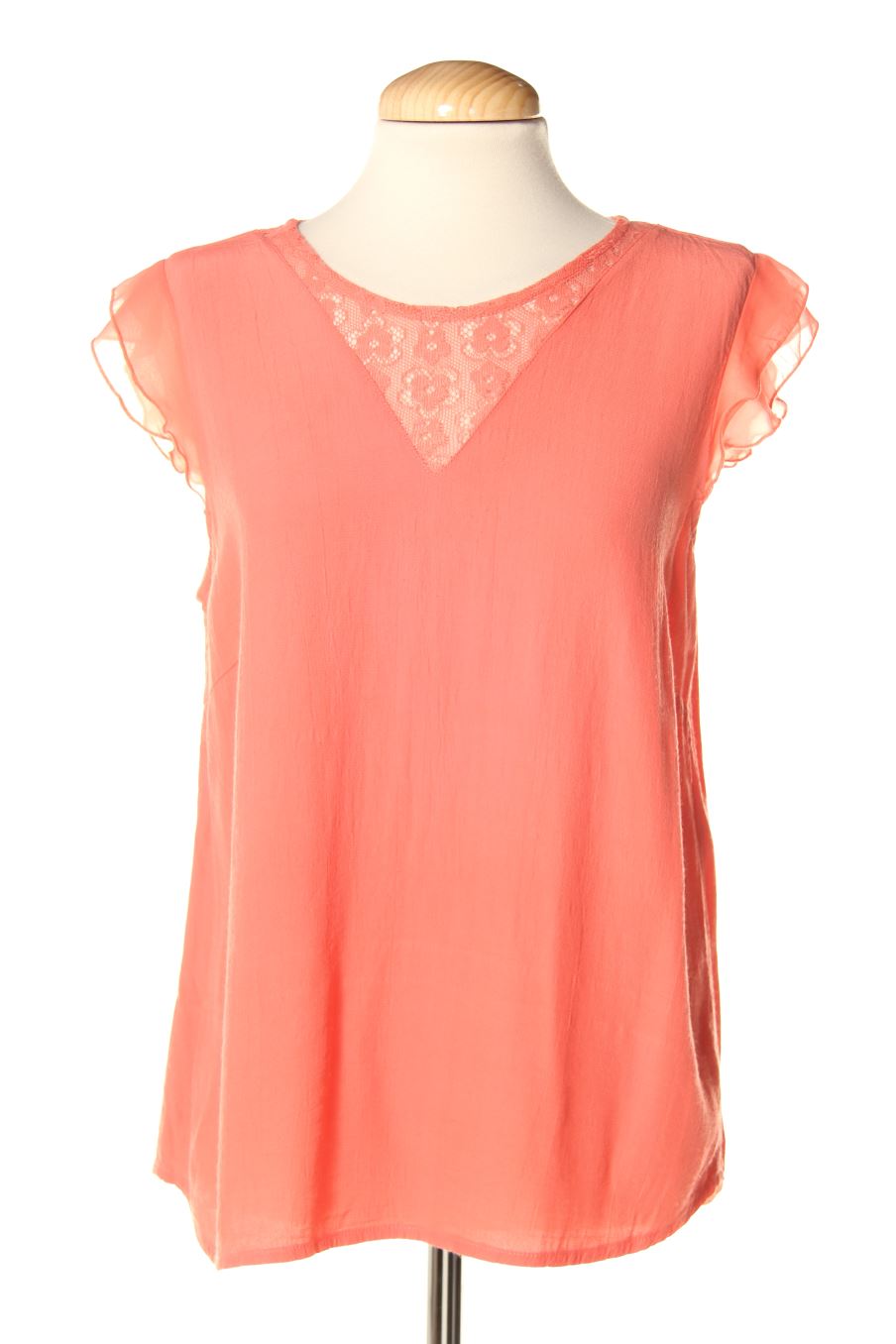 Blusa de manga corta de Naf Naf de la talla 40, de color coral