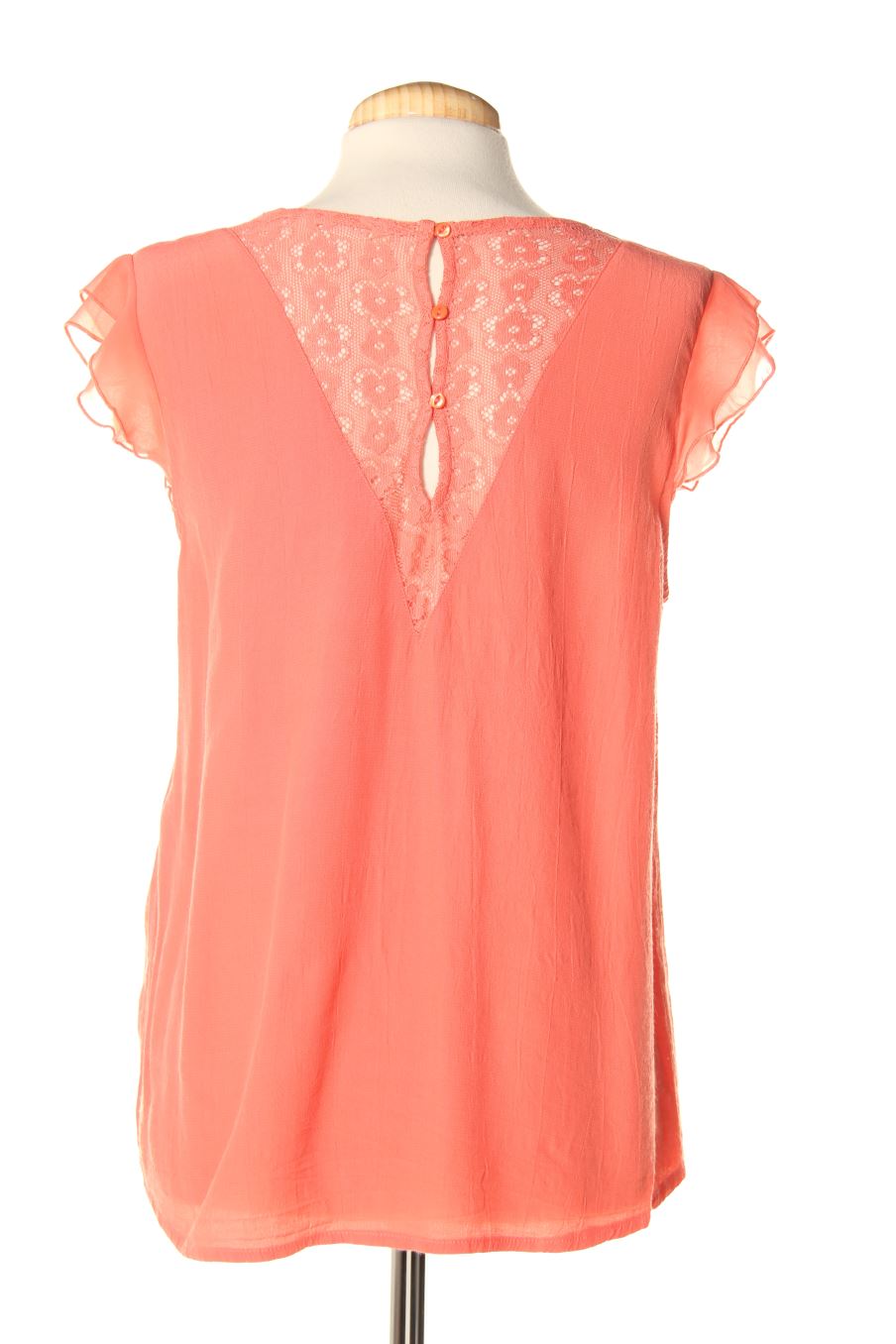 Blusa de manga corta de Naf Naf de la talla 40, de color coral