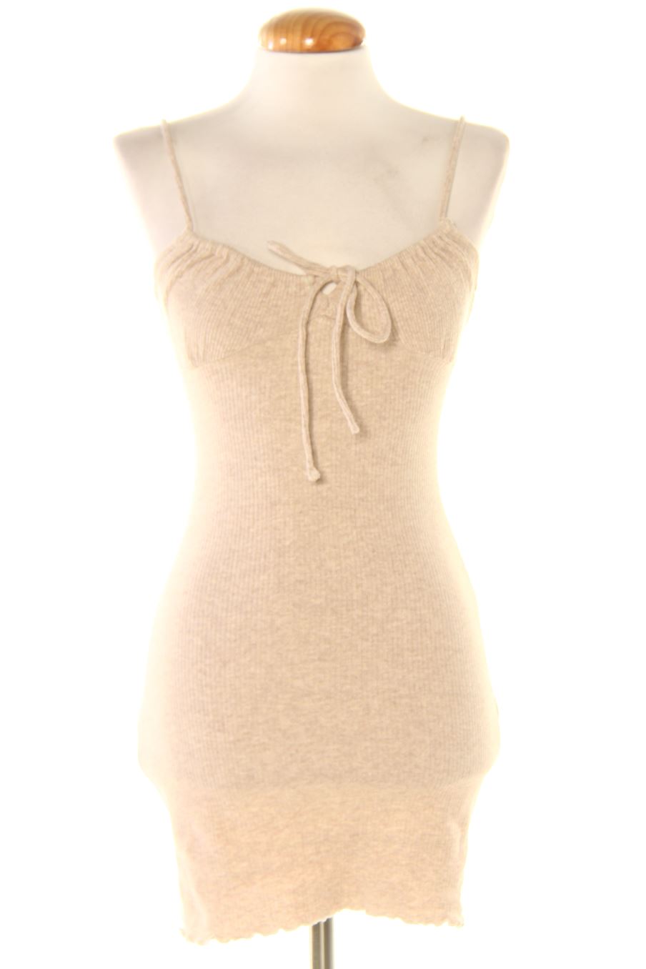 Einfaches Kleid von Bershka Größe XS, Farbe Beige, für