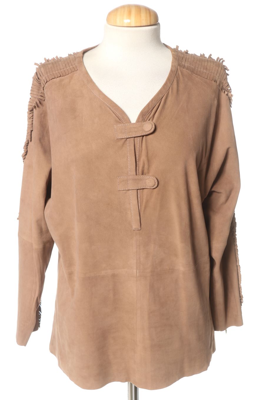 Pull Zara de la taille M, de couleur marron de cuir et daim