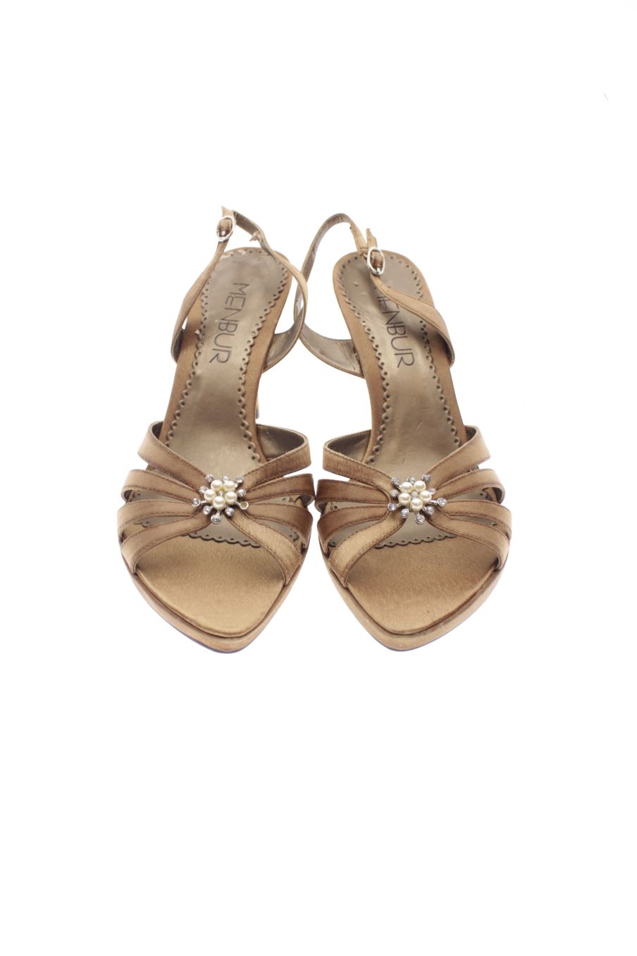 Sandalias tacon de Menbur de la talla 41, de color marrón de
