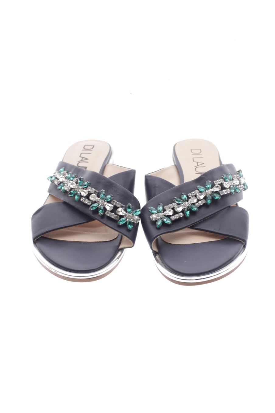 Sandalias tacon de DI LAURO de la talla 37, de color azul marino de
