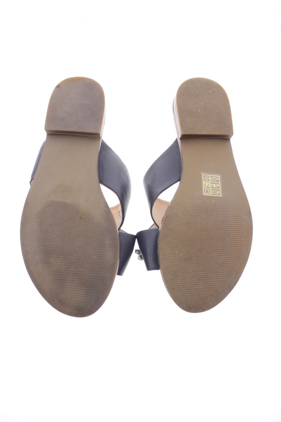 Sandalias tacon de DI LAURO de la talla 37, de color azul marino de