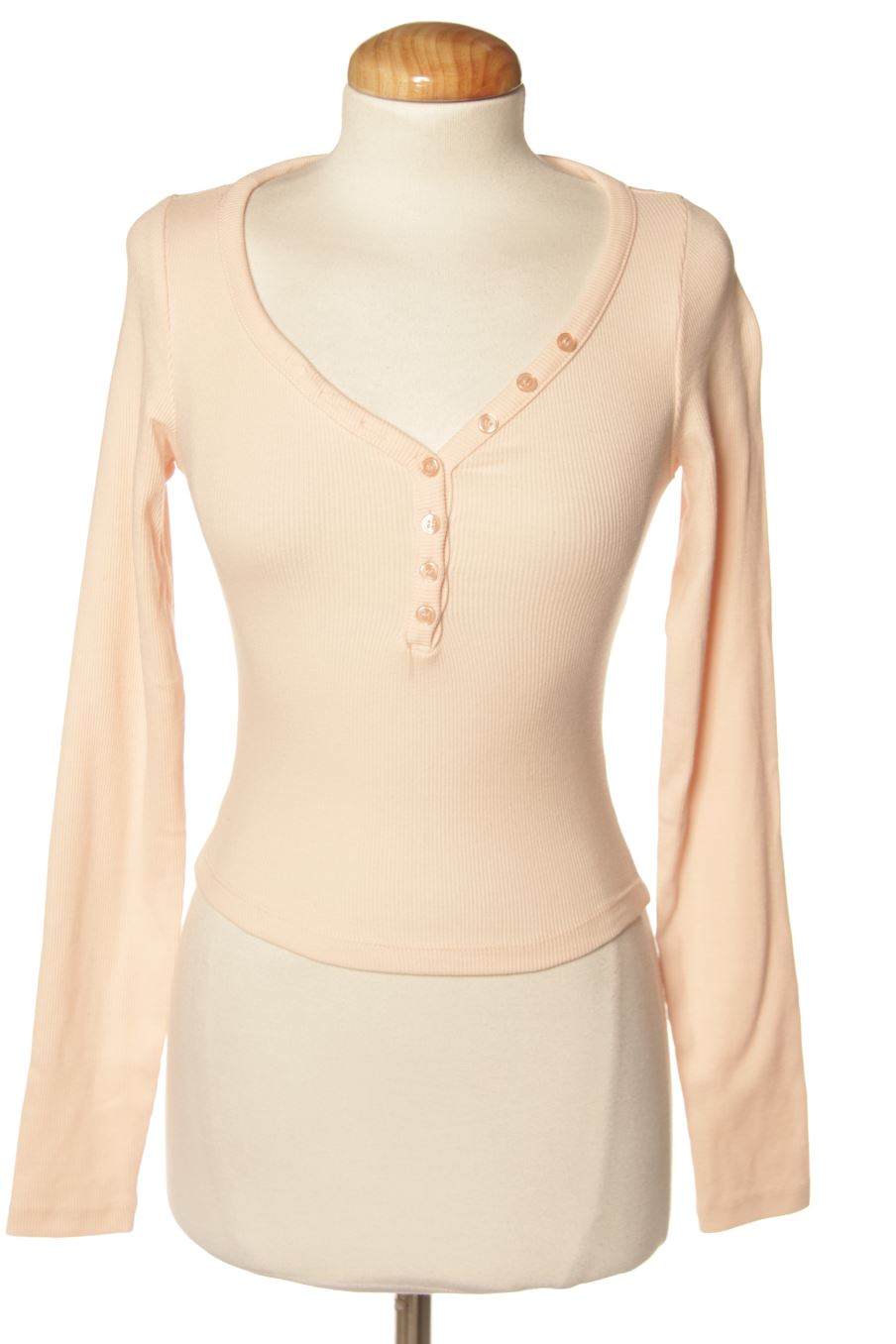 T-shirt à manches longues Stradivarius de la taille XS, de couleur rose