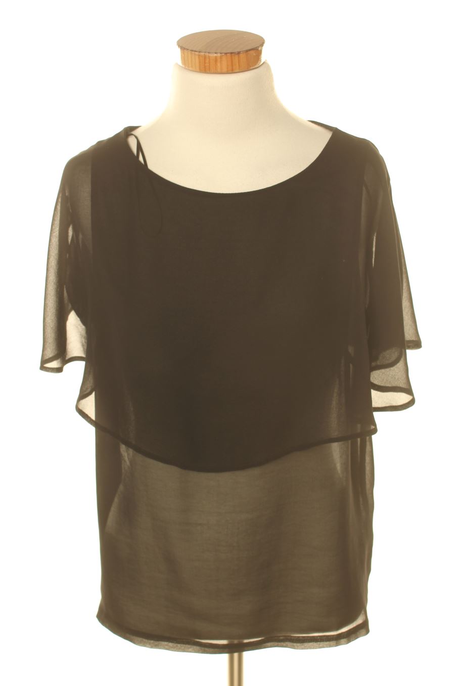 Blouse à manches courtes H&M de la taille 38, de couleur noir