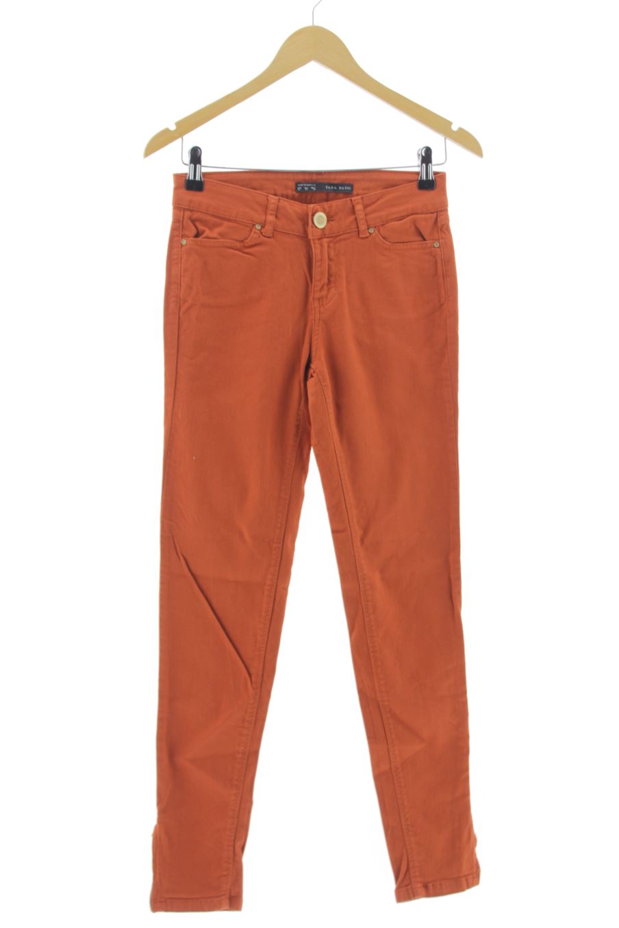 Jeans Zara de la taille 36, de couleur orange de denim