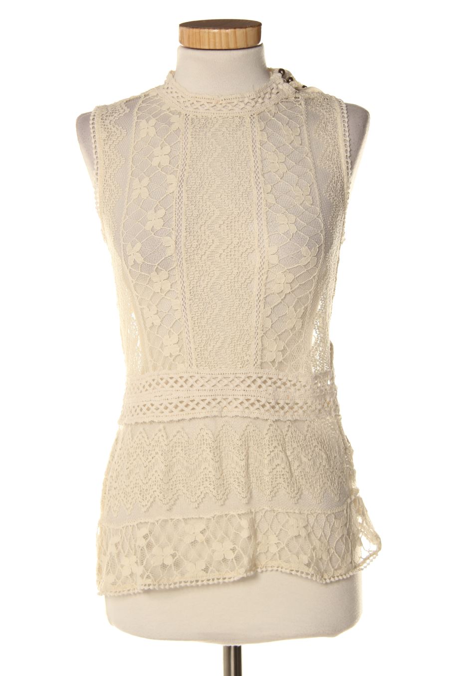 Top Trafaluc de la taille XS, de couleur beige