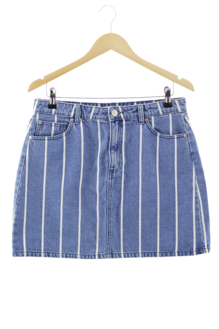 Faldas de Stradivarius de la talla 42, de color rayas de ropa vaquera