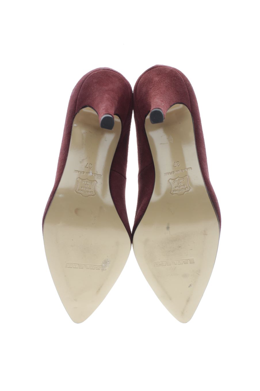 Zapatos de tacon de ESTILETTI de la talla 37, de color burdeos de