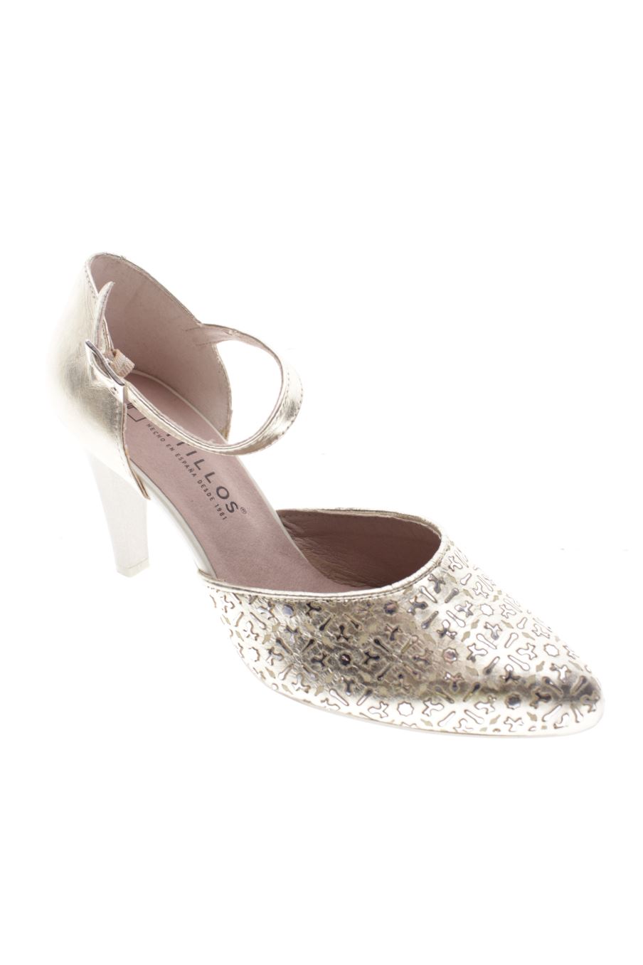 Sandalias tacon de Pitillos de la talla 38, de color beige de
