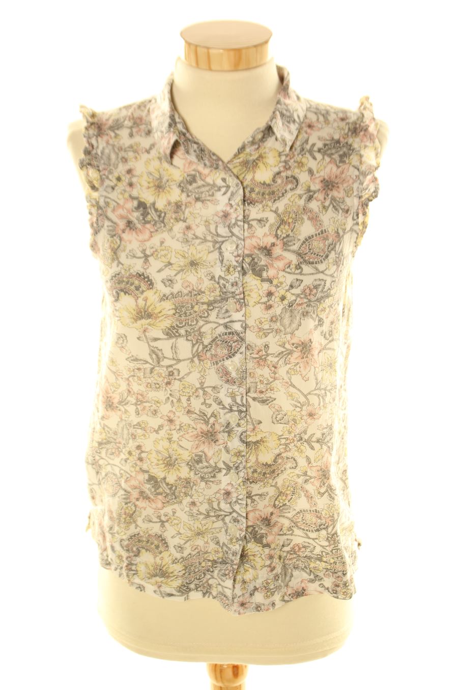Camisa sin mangas de Mango de la talla XS, de color flores