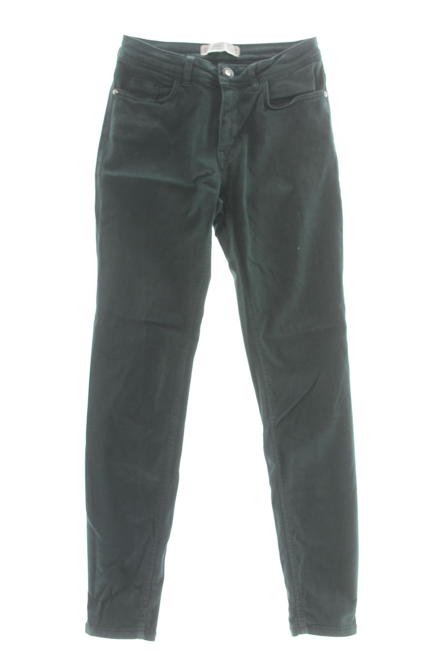 Vaqueros de Zara de la talla 34, de color verde de ropa vaquera