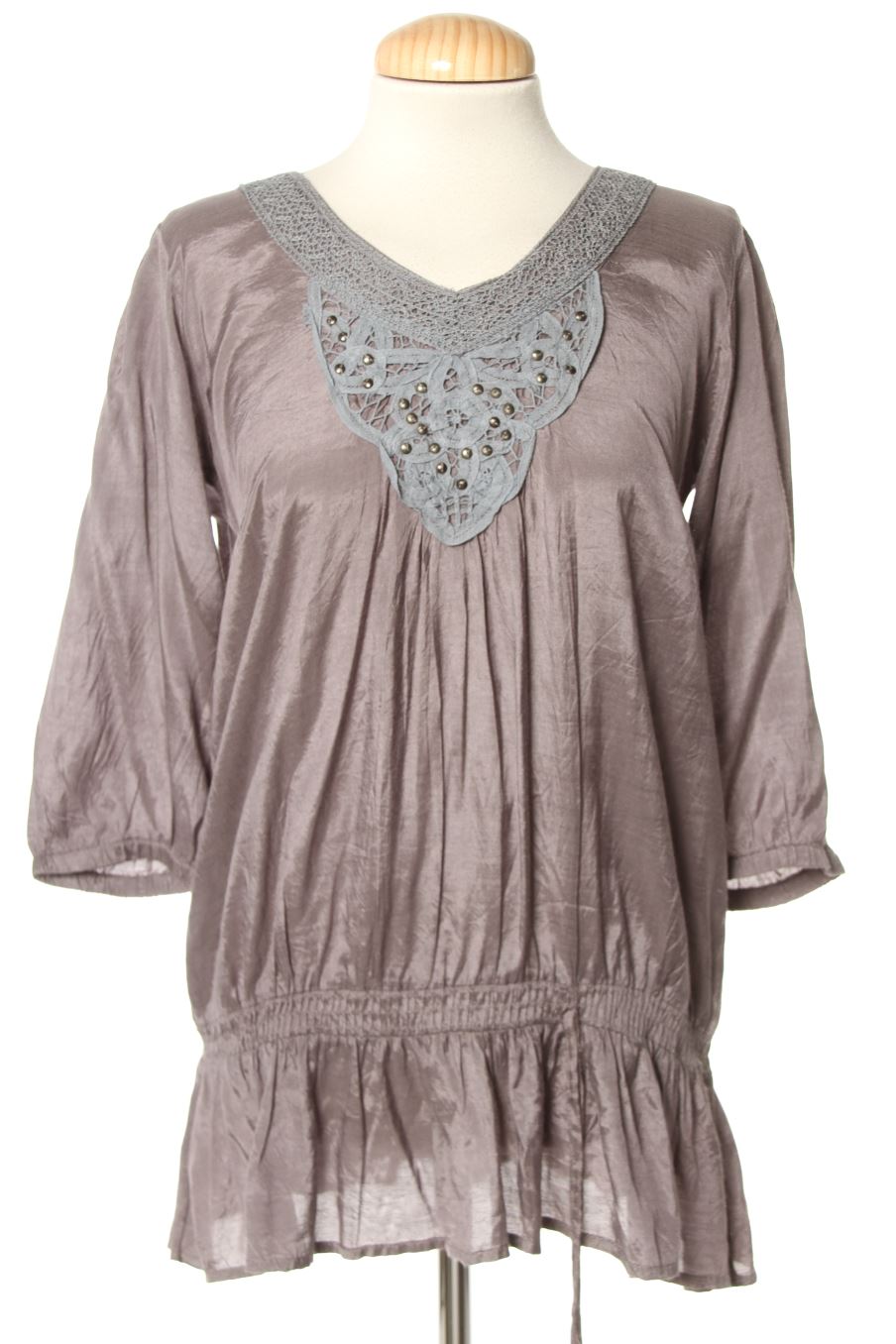 Blouse à manches courtes M&S MODE de la taille 38, de couleur gris