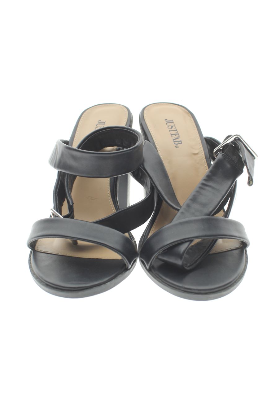Sandalias tacon de Just Fab de la talla 38, de color negro de