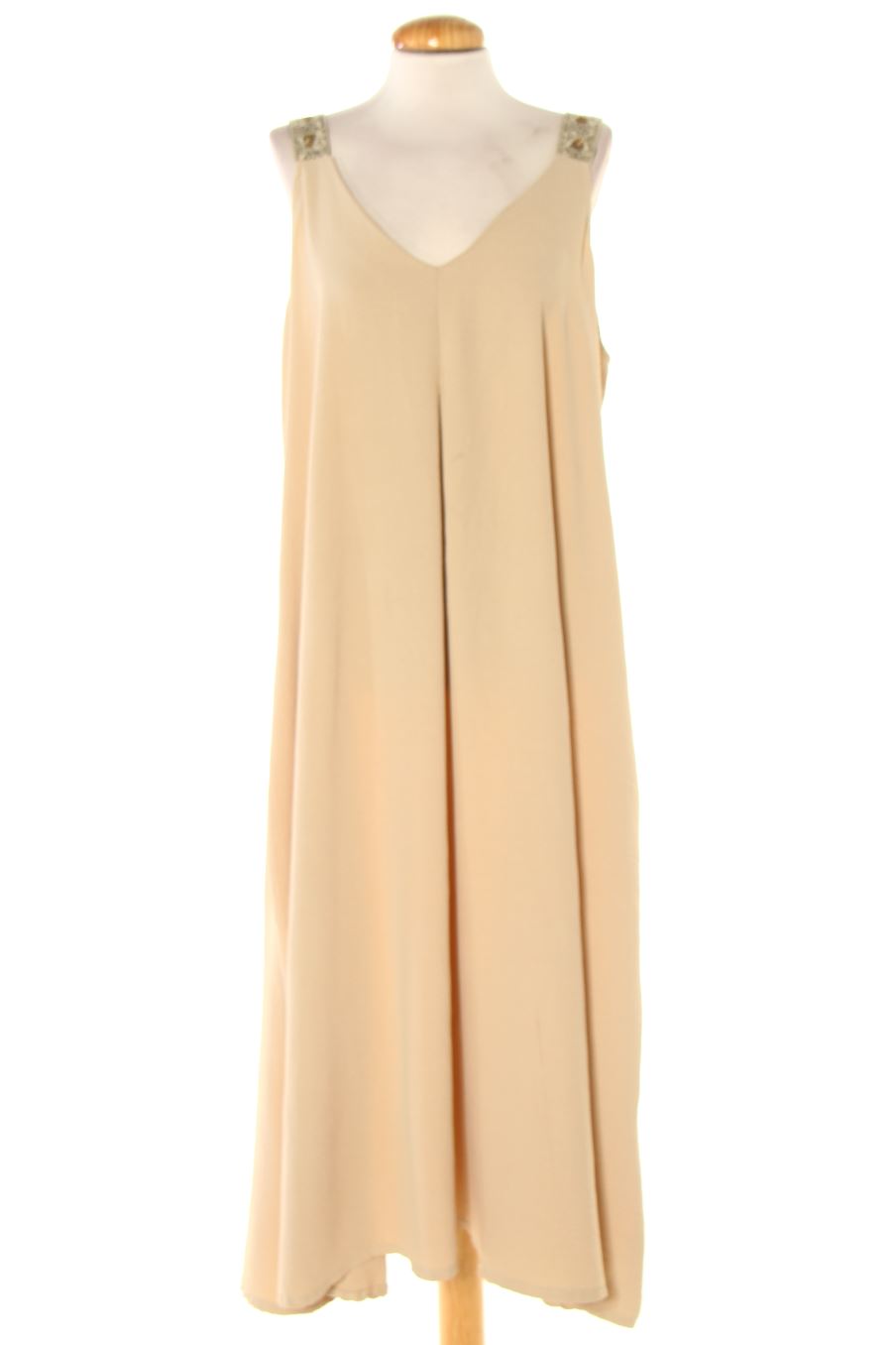 Robe casual A de T de la taille XXL, de couleur beige